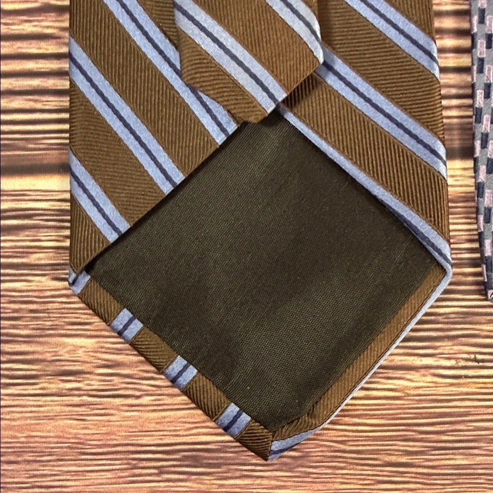 Crazy Horse and H&H Set of 2Mens Silk‎ ties Brown and Blue Tones